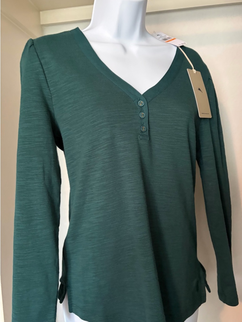 Tommy Bahama Ashby Isles Puff Sleeve Tshirt Brand New Small Forest Green